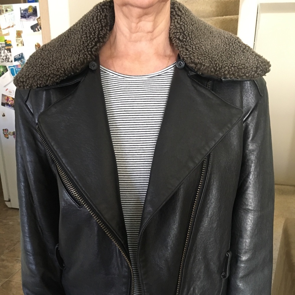 Express Vintage 80’s Leather Bomber Jacket